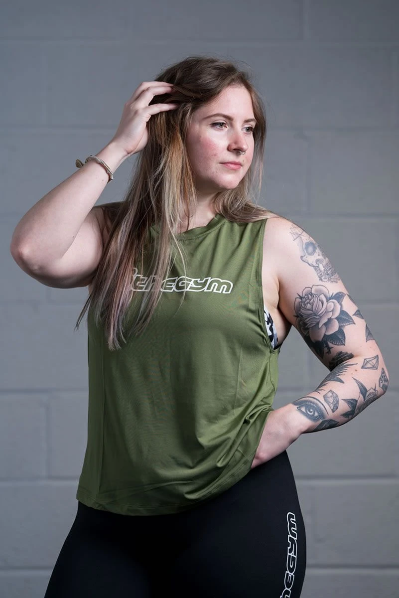 @theGym Ladies Tank Vest - Military Green 3 @theGym Ladies Tank Vest - Military Green