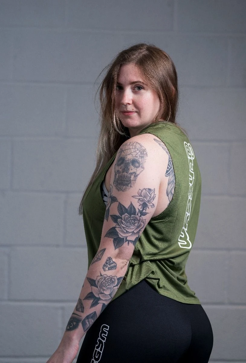 @theGym Ladies Tank Vest - Military Green 4 @theGym Ladies Tank Vest - Military Green - Image 2