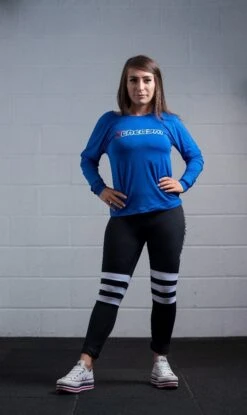 @theGym Ladies Open Back Top - Blue -The Gym Revolution at the gym 2020 00443