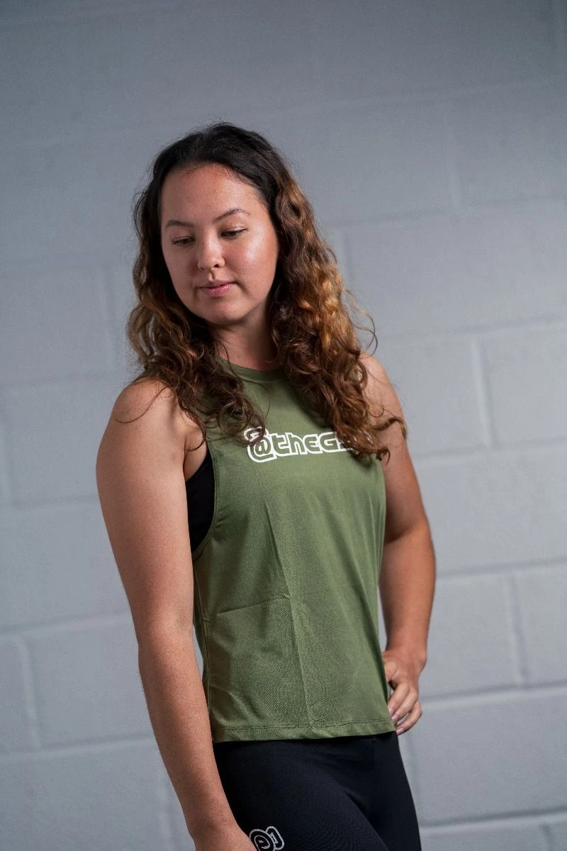 @theGym Ladies Tank Vest - Military Green 5 @theGym Ladies Tank Vest - Military Green - Image 3