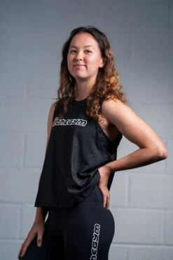 @theGym Ladies Tank Vest - Black-Leopard -The Gym Revolution at the gym 2020 00557