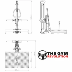 ATX® Cable Pulley Belt Squat - BSM-760 17 ATX® Cable Pulley Belt Squat - BSM-760 -The Gym Revolution atx bsm 760 maattekening 1