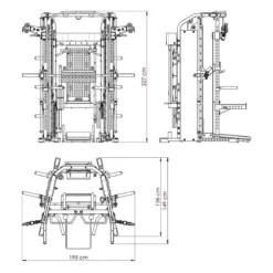 ATX Monster Full-Functional Multigym 2.0 MXL-700 21 ATX Monster Full-Functional Multigym 2.0 MXL-700 -The Gym Revolution atx mxl 700 maattekening