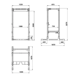 ATX Warrior Power Rack PRX-780 -The Gym Revolution atx prx 780 maattekening