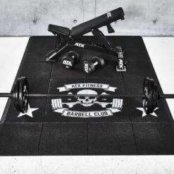 Custom Logo On Gym Flooring Tile/s 1m2 -The Gym Revolution atx wpf 3x3 bc 6