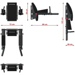 ATX Foldable Wall-Mount Dip & Vertical Knee Raise VKR-750 -The Gym Revolution bb 9018 skizze