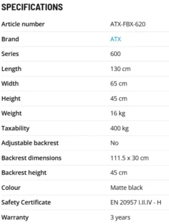 ATX Flat Bench FBX-620 -The Gym Revolution fbx 620 specs