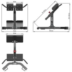 ATX 45 Degree Hyperextension HPX-650 9 ATX 45 Degree Hyperextension HPX-650 -The Gym Revolution hpx 650 skizze