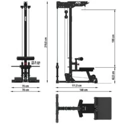 ATX Plate-Load Lat Pulldown/ Low Row LPL-700 -The Gym Revolution lpl 700 skizze 1