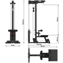 ATX Weight-Stack Lat Pulldown/ Low Row LSW-750 -The Gym Revolution lsw 750 skizze