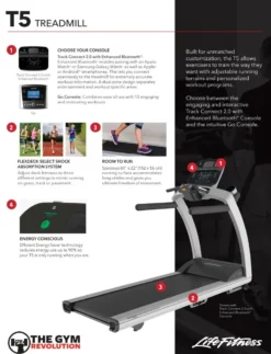 The Gym Revolution 14 Life Fitness T5 TREADMILL