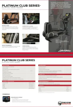 Life Fitness PLATINUM CLUB SERIES CROSS-TRAINER 8 Life Fitness PLATINUM CLUB SERIES CROSS-TRAINER -The Gym Revolution plat club series elliptical spec sheet copy 2 1