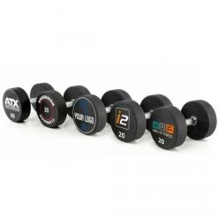 Custom Logo Pro Urethane Dumbbells Set 14 Custom Logo Pro Urethane Dumbbells Set -The Gym Revolution pud bb atx cl 01