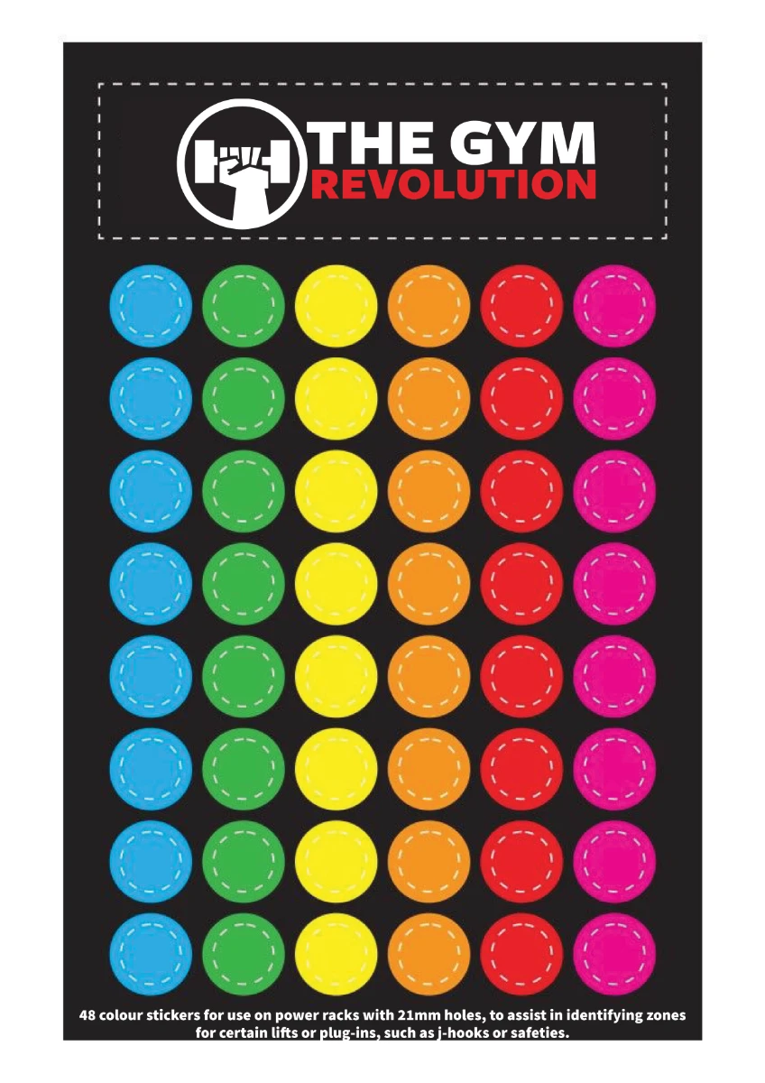 Gym Rack Hole-Marking Sticker Pack 3 Gym Rack Hole-Marking Sticker Pack