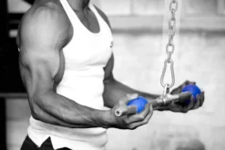 Globe Gripz® 17 Globe Gripz® -The Gym Revolution reverse grip tricep pulldown editing with blue balls faded chain